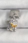 316L Çelik Gümüş Renk Sallantı Aslan Model Nomination Charm - TJ-BC1377 - 1