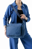 Unisex Paraşüt Kumaş Okul Çantası Çapraz Askılı Kadın Omuz Çantası 32*22 Cm Su İtici Hafif Kumaş - 5