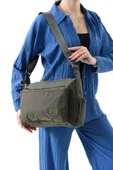 Unisex Paraşüt Kumaş Okul Çantası Çapraz Askılı Kadın Omuz Çantası 32*22 Cm Su İtici Hafif Kumaş - 1