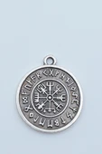 Vegvisir Viking Pusulası Gümüş Kaplama Kolye Ucu thumbnail 1