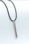 Çubuk Gümüş Kaplama Deri İp Kolye thumbnail 1