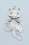 Kedi Gümüş Kaplama Kolye Ucu - 1