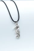 Denizatı Gümüş Kaplama Deri İp Kolye thumbnail 1