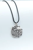 Witcher 3 Madalyon Gümüş Kaplama Deri İp Kolye thumbnail 1