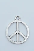 Peace Barış İşareti Gümüş Kaplama Kolye Ucu - 1