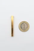 Çubuk Gümüş Kaplama Kolye Ucu - Gold Renk - 3