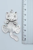 Kedi Gümüş Kaplama Kolye Ucu - 2