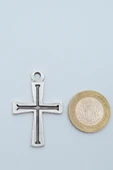 Haç Gümüş Kaplama Deri İp Kolye thumbnail 4