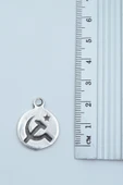 Minimal Orak Çekiç Gümüş Kaplama Kolye Ucu - 2