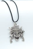 Guns'n Roses Gümüş Kaplama Deri İp Kolye thumbnail 1