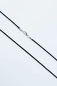 Minimal Meryem Ana Gümüş Kaplama Deri İp Kolye thumbnail 2