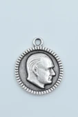 Atatürk Madalyon Gümüş Kaplama Kolye Ucu - 1