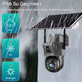 VIVA 735W V380 WİFİ Solar Güvenlik Kamerası Türkçe PTZ Hareketli Gece Görüşlü Güneş Panelli Akıllı Kamera - 6