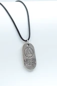 Linkin Park Gümüş Kaplama Deri İp Kolye thumbnail 1