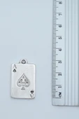 2'li Maça As İskambil - Poker Gümüş Kaplama Kolye Seti - 3