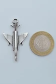 F4 Phantom Uçak Gümüş Kaplama Düz Zincir Kolye - 4