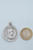 Roma Parası Sikke Gümüş Kaplama Düz Zincir Kolye thumbnail 6