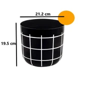 Omnipazar KRS-213 Dekoratif Karo Desenli Saksı 4.8 Litre No 3 - 6