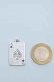 Maça As Poker İskambil Gümüş Kaplama Kolye Ucu thumbnail 3
