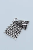 Game Of Thrones Kurt Gümüş Kaplama Kolye Ucu thumbnail 1