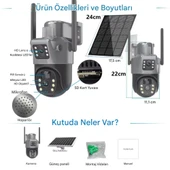 VIVA 735W V380 WİFİ Solar Güvenlik Kamerası Türkçe PTZ Hareketli Gece Görüşlü Güneş Panelli Akıllı Kamera - 7