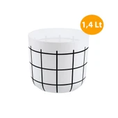 Omnipazar KRS-211 Dekoratif Karo Desenli Saksı 1.4 Litre No 1 - 1