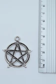 Pentagram Yıldızı Gümüş Kaplama Kolye Ucu - 2