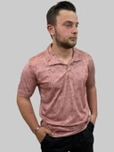 Erkek Gnsn Desenli Oxfort Polo Yaka Gül Kurusu Tişört - 5