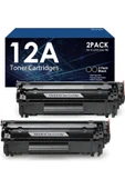 HP 12A HP Q2612A HP Laserjet 1020 1012 1010 1015 1018 1022n 1022NW M1005 M1319 Printer 2-Adet Siyah thumbnail 1