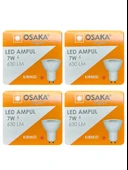 (4 Adet) Osaka 7W Kırmızı Işık GU10 Duylu Led Çanak Ampul - 1