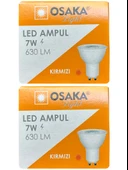 (2 Adet) Osaka 7W Kırmızı Işık GU10 Duylu Led Çanak Ampul - 1
