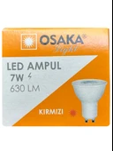 (5 Adet) Osaka 7W Kırmızı Işık GU10 Duylu Led Çanak Ampul - 4