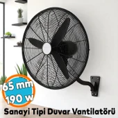Sanayi Tipi Duvar Vantilatörü 65 cm 190 W Endüstriyel Geniş Sessiz Duvara Monte Fan - 1
