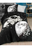 Poplin Tek Kişilik Nevresim Takımı Galaxy Siyah - 1