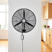 Sanayi Tipi Kumandalı Duvar Vantilatörü 75 cm 210W Endüstriyel Sessiz Duvara Monte Zincirli Fan - 5