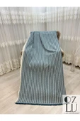 Pamuklu Zikzak Desen Yeni Nesil Koltuk Örtüsü Kotmavi - 1
