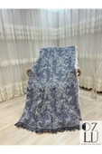 Pamuklu Koltuk - Çekyat Örtüsü 170x220 Alaca Kot Mavisi Koltuk Şalı - 1