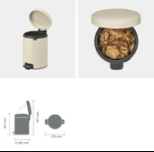 Brabantia Bej Rengi Pedallı Çöp Kutusu 5 lt - 4