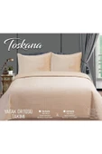 Toskana - Çift Kişilik 240x260 Bej Lüks Kadife Yatak Örtüsü - 1
