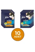 Purina Felix Felix Tavuklu & Ton Balıklı Karışık Yetişkin Kedi Yaş Maması - 85 Gr X 10 Adet - 1