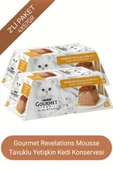 Gourmet Revelations Mousse Tavuklu Sosla Kaplı Lezzet Kedi Ödül Yaşmama 2x57 Gr 114 Gr X 2 Paket - 1