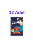 FELIX Sığır Etli Pouch Yaş Kedi Maması 85 gr X 12 Adet - 1
