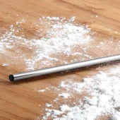 Alüminyum Silindir Yuvarlak Metal Oklava Tekli 49 cm Mutfak Börek Hamur Un Yufka Açma Krom Renk thumbnail 7