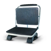 Hilland Organik %100 Demir Döküm Plakalı Tost Makinesi Beyaz - Temizleme Fırçası Hediyeli - 2