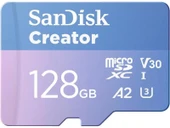SanDisk Creator 128GB 190/90MB/s microSDXC UHS-I A2 V30 Adaptörlü Hafıza Kartı SDSQXAA-128G-IN6MS - 1