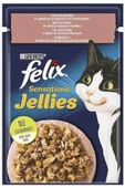 FELIX FELİX Pouch Sensations Jellies Somon Ve Karidesli Yaş Kedi Maması 85 Gr X6 Adet - 1