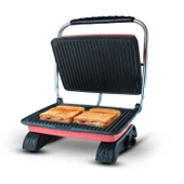Hilland Organik %100 Demir Döküm Plakalı Tost Makinesi Pembe - Temizleme Fırçası Hediyeli - 5