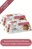Gourmet Revelations Mousse Somonlu Sosla Kaplı Lezzet Kedi Ödül Yaşmama 2x57 Gr 114 Gr X 2 Paket - 1