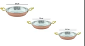 El Yapımı 3 lü Set (14.5cm,16cm,18cm) Bakır Sahan Tava Seti - 1