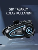 K21 Motosiklet Kask Interkom RGB ışıklı - 2